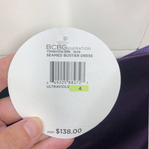 NWT BCBGeneration Violet Seamed Bustier Dress Sz 4 - Picture 7 of 11